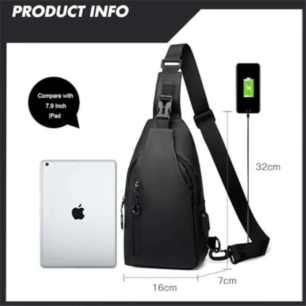 Waterproof Sling Bag for Men Crossbody Bag Shoulder travel Backpack Sling